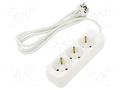 Extension lead; 3x1mm2; Schuko; Sockets: 3; rubber; white; 1.5m; 10A LANBERG PS0-03F-0150-W