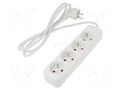 Extension lead; 3x1mm2; Sockets: 4; rubber; white; 1.5m; 10A LANBERG PS0-04E-0150-W