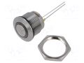 Switch: vandal resistant; Pos: 2; SPST; 0.1A/48VDC; IP67; OFF-(ON) DECA SwitchLab Inc. F12S1-1213GDS002