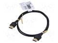 Cable; HDMI plug,both sides; HDCP 2.2,HDMI 2.0,slim; 1m; black Goobay GOOBAY-75298