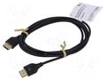 Cable; HDMI plug,both sides; HDCP 2.2,HDMI 2.0,slim; 2m; black GOOBAY GOOBAY-75299