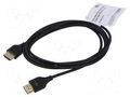 Cable; HDMI plug,both sides; HDCP 2.2,HDMI 2.0,slim; 2m; black GOOBAY GOOBAY-75299