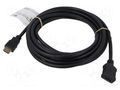 Cable; HDMI socket,HDMI plug; PVC; HDCP 2.2,HDMI 2.1; 5m; black Goobay GOOBAY-76273