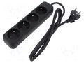 Extension lead; 3x1mm2; Sockets: 4; rubber; black; 1.5m; 10A LANBERG PS0-04E-0150-BK