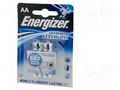 Battery: lithium; AA; 1.5V; 3000mAh; non-rechargeable; 2pcs. ENERGIZER BAT-FR6/EGL-B