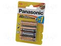 Battery: alkaline; AA; 1.5V; non-rechargeable; 4pcs; BRONZE PANASONIC BAT-LR06/P-B4