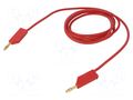 Test lead; 60VDC; 30VAC; 32A; Len: 2m; red; Cond.cross sec: 2.5mm2 HIRSCHMANN T&M MLN200/2.5AURT