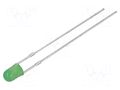 LED; green; 3mm; 750÷1120mcd; 40°; Front: convex; 2.9÷3.4VDC; 102mW OPTOSUPPLY OSG5TA3C44A