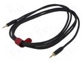 Cable; Jack 3.5mm plug,both sides; 3m; black; Øcable: 6mm; PVC REDS MUSIC AU1930BX