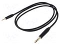 Cable; Jack 3.5mm plug,Jack 6,3mm plug; 1.5m; black; Øcable: 6mm REDS MUSIC AU2015BX