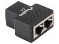 Splitter; black; RJ45 socket x3; Shielding: shielded LANBERG ADS-RJ45-2RJ45-OS