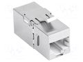 RJ 45 coupler; silver; Cat: 6; RJ45 socket,both sides; 8p8c LANBERG KSF6-3090