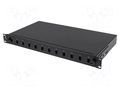 Fiber patch panel; black; Number of ports: 12; rack 19" LANBERG FOP1-12SS-LDB