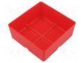 Container: cuvette; red; 110x110mm; 4pcs; KBS1111; UNITE BOX KISTENBERG KBS1111-3020