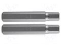 Screwdriver bit; hex key; HEX 12mm; Overall len: 75mm; 2pcs. NEO TOOLS NEO-10-988