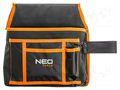 Waist bag; tool case; black-orange; poliester 1680D; 275x276mm NEO TOOLS NEO-84-333
