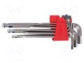 Wrench-set; hex key,spherical; S2 steel; 9pcs. PROLINE PRE-48330