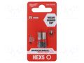 Screwdriver bit; hex key; HEX 5mm; Kind: impact; Overall len: 25mm Milwaukee MW-4932430896