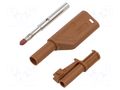 Connector: 4mm banana; plug; 24A; 1kVDC; brown; 0.5÷2.5mm2; 3mΩ HIRSCHMANN T&M LASSWSBR