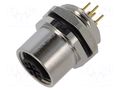 Connector: M12; socket; female; 4A; 250V; PIN: 4; IP67; straight; THT LUTRONIC 1220-04D-T9CP