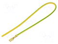 Cable: cable with crimped terminals; yellow-green; Len: 250mm CHEVAL A48-100YG025