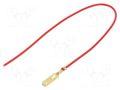 Cable with crimped terminals; H05V-K; 0.5mm2; red; 250mm; flat CHEVAL E63-050RD025