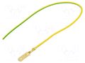 Cable with crimped terminals; H05V-K; 0.75mm2; yellow-green CHEVAL E63-075YG025