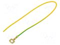 Cable with crimped terminals; H05V-K; 0.5mm2; yellow-green; ring CHEVAL M4-050YG025