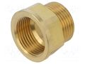 Splice terminal: extension; male-female,hexagonal; brass CW617N GEBO 529-5BR