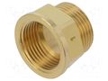 Splice terminal: extension; male-female,hexagonal; brass CW617N GEBO 529-6BR