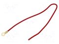 Cable: cable with crimped terminals; red; non-insulated,round CHEVAL M4R-075RD025