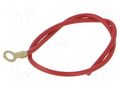 Cable: cable with crimped terminals; red; non-insulated,round CHEVAL M4R-100RD025