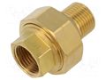 Splice terminal: double connector; brass CW617N; Thread: G 1/2" GEBO 341-4BR