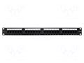 Patch panel; black; Number of ports: 24; Cat: 5e; RJ45 socket x24 QOLTEC QOLTEC-54475