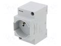 E-type socket; 250VAC; 10A; for DIN rail mounting; grey FINDER 7U.01.8.230.0000