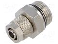 Screw-on fitting; threaded; max.15bar; nickel plated brass; 6mm PNEUMAT 1020-8/6-3/8