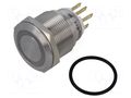 Switch: vandal resistant; Pos: 2; SPDT; 3A/220VAC; 5A/24VDC; IP65 ONPOW GQ22-L-11EJR24VS