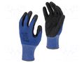 Protective gloves; Size: 10; blue-black; latex,polyester; 12pcs. LAHTI PRO LAHTI-L212410W