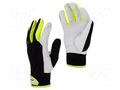 Protective gloves; Size: 9; black/yellow; tag LAHTI PRO LAHTI-L271809K