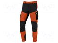 Dungarees; Size: L; orange-black; STRETCH; 240g/m2 LAHTI PRO LAHTI-L4053903