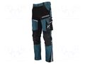 Dungarees; Size: XXXL; turquoise- black; STRETCH; slim-fit LAHTI PRO LAHTI-L4054106