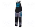 Dungarees; Size: XXXL; black-grey-turquoise; with reflector LAHTI PRO LAHTI-L4060206