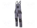 Dungarees; Size: 52,L; grey-black; 265g/m2; bib pants LAHTI PRO LAHTI-L4061652