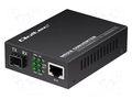 Converter RJ45-SFP; DC socket,RJ45 socket,SFP x1; black; metal QOLTEC QOLTEC-52295