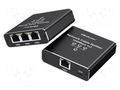 Switch Ethernet; RJ45 socket x4,USB C socket; black; 100m QOLTEC QOLTEC-52294