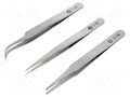 Tweezers-set; universal; 3pcs; Kit: PG-2A-SA,PG-3-SA,PG-7-SA PIERGIACOMI PG-KIT3.1