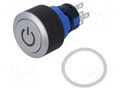 Switch: push-button; Pos: 2; SPDT; 0.5A/220VAC; 1A/24VDC; ON-(ON) ONPOW LAS1-AWY-11TW12VP