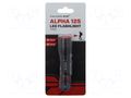 Torch: LED; 10h; L: 119mm; 40lm,125lm; Ø: 26mm; IPX4; FALCON EYE® MACTRONIC ALPHA-125