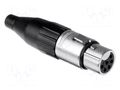 Connector: XLR; plug; female; AC; 7.5A; 133V; PIN: 6; IP40; straight AMPHENOL AC6AF