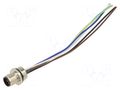 Connector: M12; socket; male; 2A; 60V; PIN: 5; IP67; straight; cables LUTRONIC 1230-05-T16CW-014M